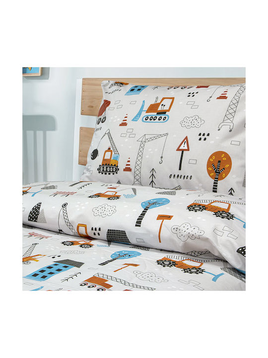 Lino Home Σετ Παιδική Παπλωματοθήκη Μονή Γκρι