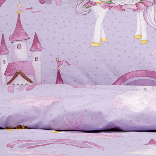 Lino Home Комплект Детски Плик за Завивка Единичен с Калъфка Lilac 160x240бр