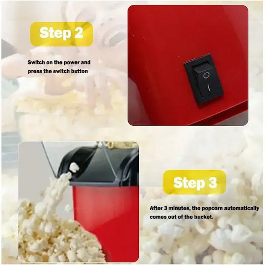 Mașină de popcorn cu aer cald 1200W