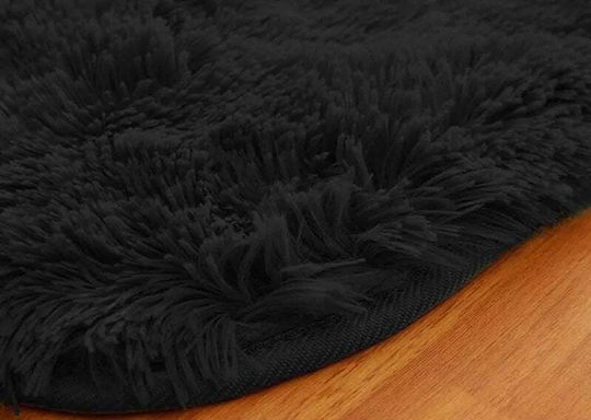Strado Carpets Χαλί Ορθογώνιο Shaggy Μαύρο 60x90cm