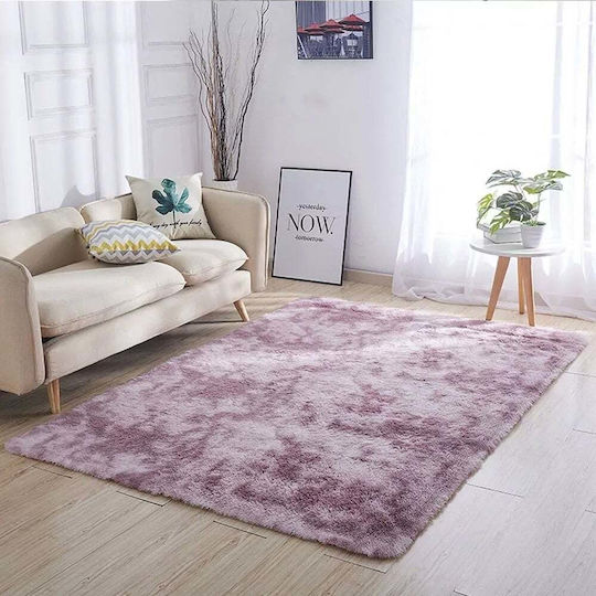Strado Carpets Teppich Rechteckig Zottelig Synthetisch,Polyester/Cotton/Leather Purple