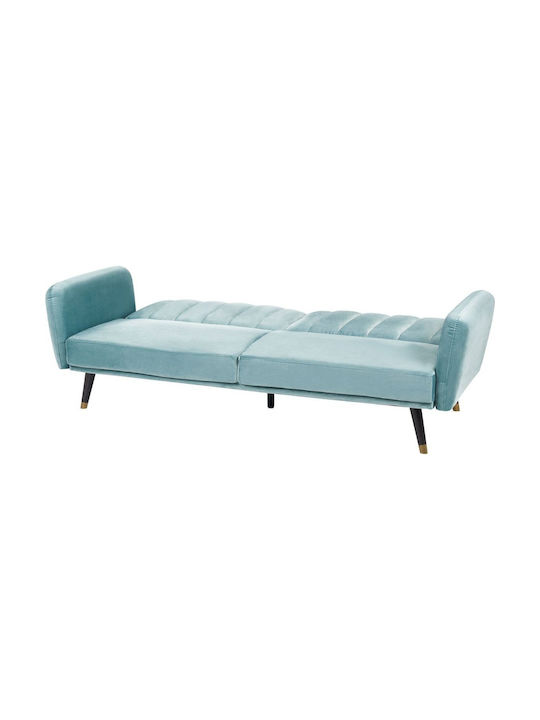 Ecke Sofa Sofa Samt Light Blue 180x180cm