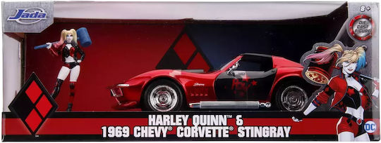 1969 Chevy Corvette Harley Quinn Метален Автомобил Мащаб 1:24