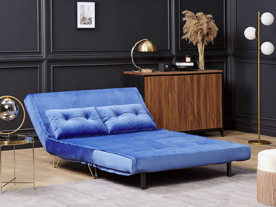 Двуместен Диван Кадифе Морско синьо 130x78x81см.