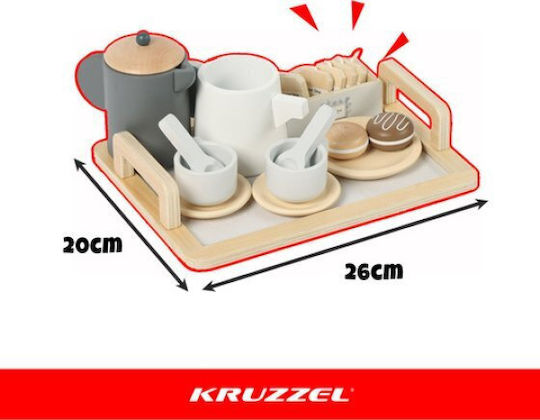 Kruzzel Παιχνίδι Σετ Τσαγιού από Ξύλο για 3+ Ετών 16τμχ