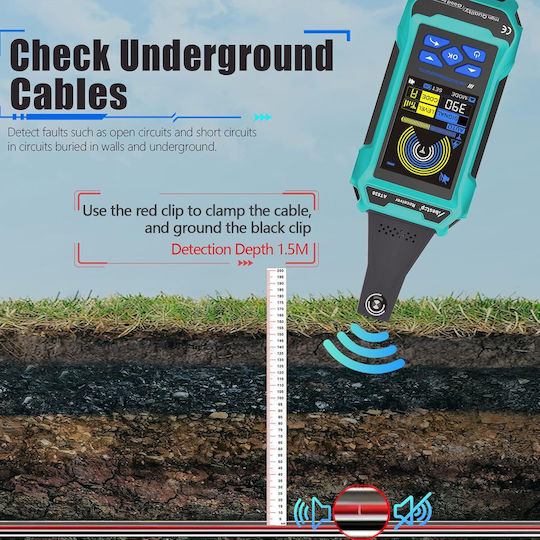 Localizator Cabluri At838 Abestop Detector Circuit Multimetru Funcție Detectare Traseu Fire Cabluri Subterane Apă Gaz Multi-tester