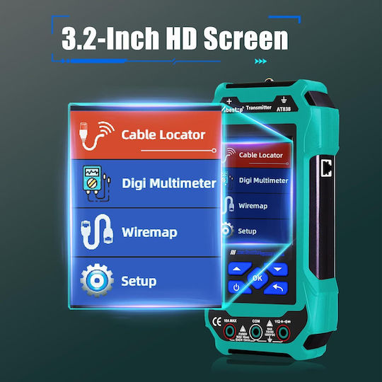 Localizator Cabluri At838 Abestop Detector Circuit Multimetru Funcție Detectare Traseu Fire Cabluri Subterane Apă Gaz Multi-tester