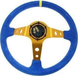 MTuning Suet Car Steering Wheel with 35cm Diameter Blue