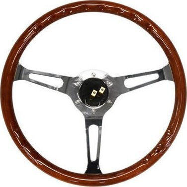 MTuning Τιμόνι Αυτοκινήτου Ξύλινο με Διάμετρο 38cm Μαύρο