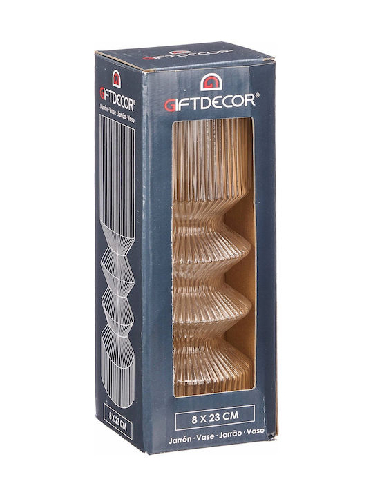 Gift Decor Διακοσμητικό Βάζο Glas Transparent 8x8x23cm 1Stück