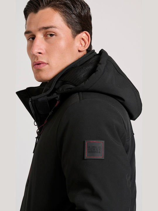 Χειμωνιάτικο Μπουφάν Softshell Αδιάβροχο και Αντιανεμικό Μαύρο