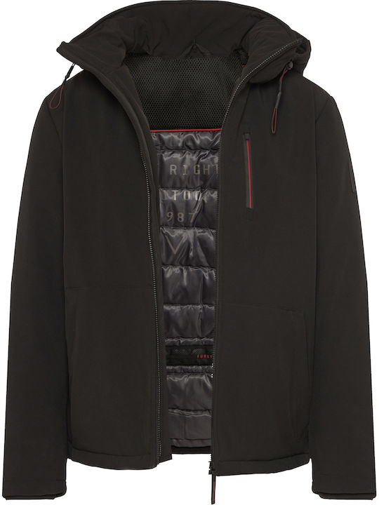 Χειμωνιάτικο Μπουφάν Softshell Αδιάβροχο και Αντιανεμικό Μαύρο