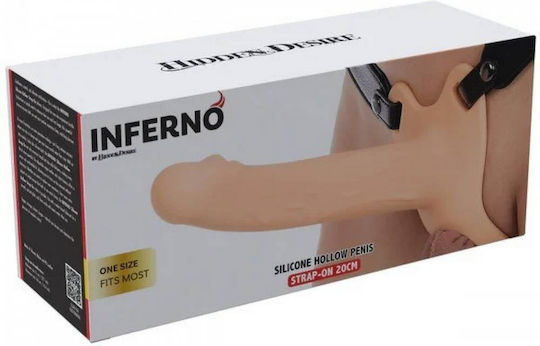 Ζώνη Strap On Κούφιο Ομοίωμα Σιλικόνης Hidden Desire Inferno Hollow Penis Strap On Flesh 20cm
