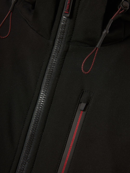 Χειμωνιάτικο Μπουφάν Softshell Αδιάβροχο και Αντιανεμικό Μαύρο