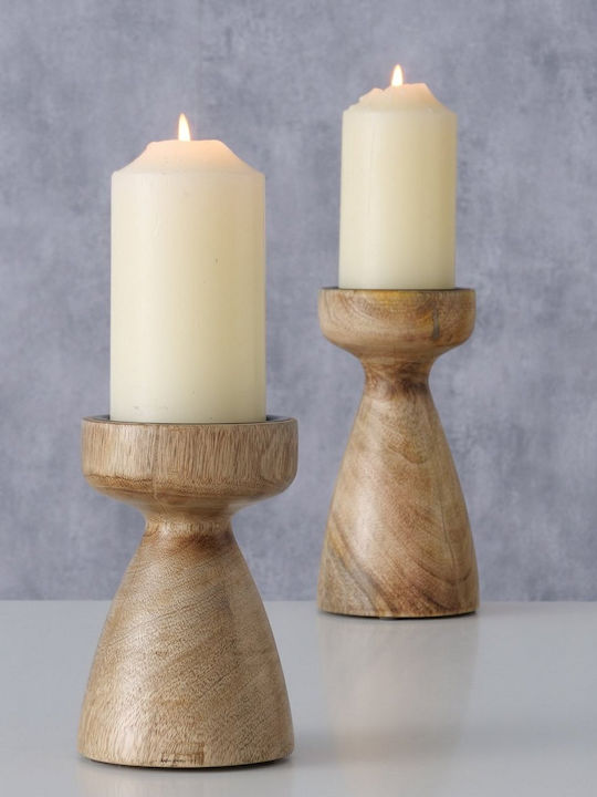 MSA Kerzenhalter-Set Holz 10x10x15cm 2Stück