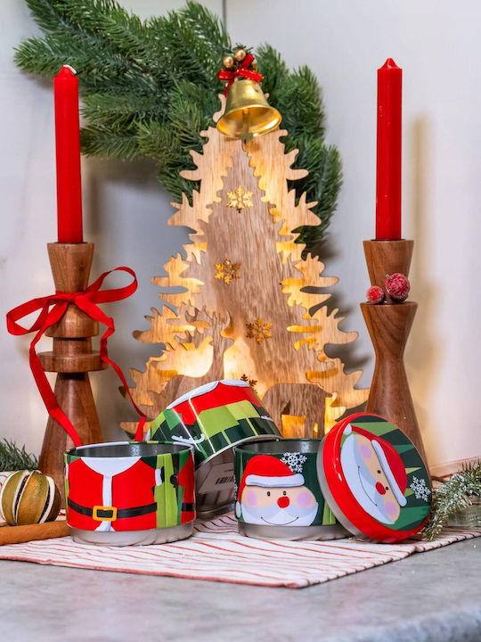 Home&Styling Collection Κηροπήγιο Ξύλινο σε Καφέ Χρώμα 22εκ.