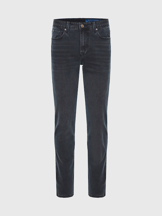 Men's Jeans Pants Elastic with Slim Fit Light Fading