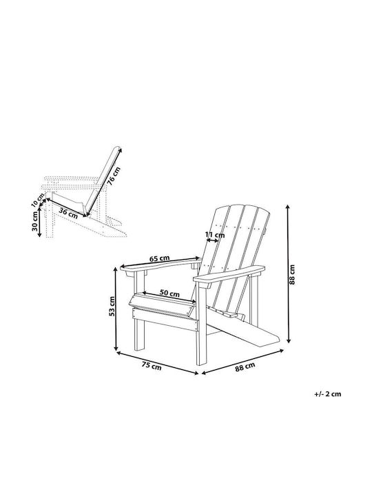 Outdoor Chair Wooden Blue 1pcs 46x50x81cm.