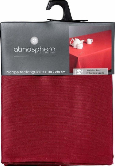 Atmosphera Ανθεκτικό Στο Λεκέ Τραπεζομάντηλο Ορθογώνιο Σκούρο Κόκκινο 140 X 240 Cm