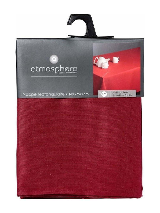 Atmosphera Stain Resistant Rectangular Tablecloth Dark Red 140 X 240 Cm
