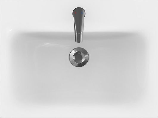 Cersanit Moduo Aufgesetztes Waschbecken Keramik mit Wasserhahn 45x60cm Weiß