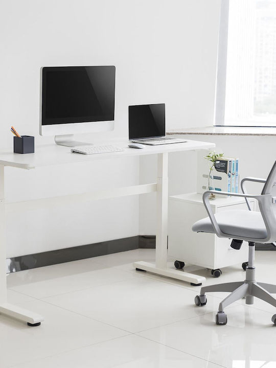 Γραφείο Er-401 W Ξύλινο White 140x60x70εκ.