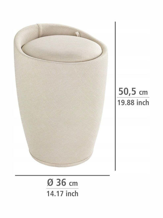 Wenko Wäschekorb aus Stoff mit Deckel Beige