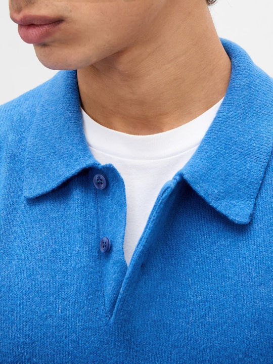 Herrenblusen Polo Langarm Blauer