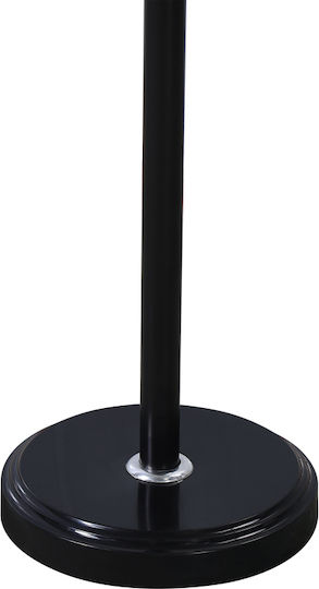 Pakketo Metallic Coat Rack Black Velvet-Black Metal Serea 30x30x175cm