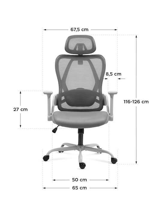 Stuhl Büro mit Verstellbaren Armen Manager 2.9 Grey Mark Adler