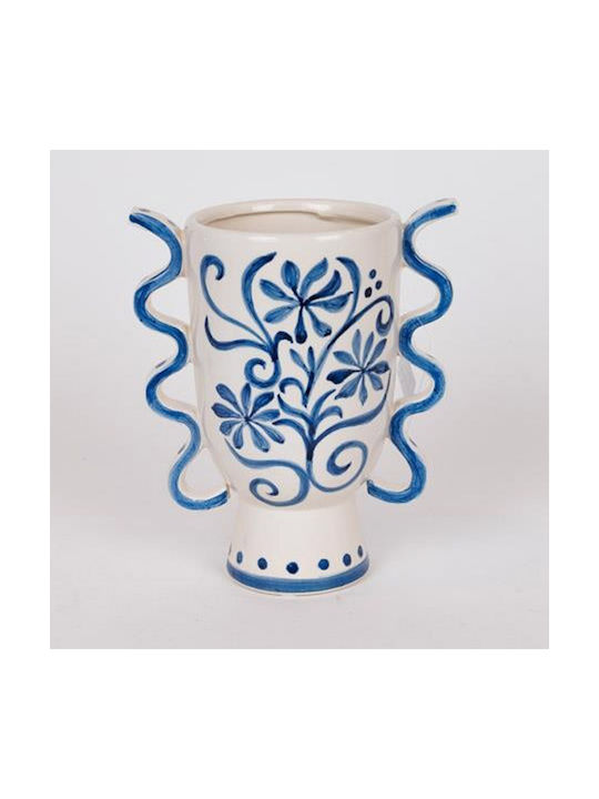 Decorative Vase Flowers Blue 20.8x13x23.8cm