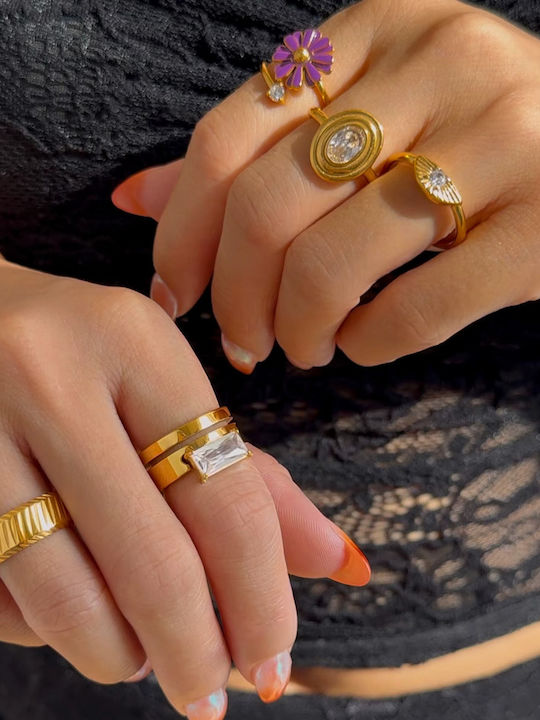Enotia Damen Stahl Vergoldeter Ring Enotia Damen Stahl Vergoldeter Ring