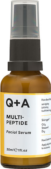 Q+A Natural Skincare Multi-Peptide Αντιγηραντικό Serum Προσώπου με Πεπτίδια για Λάμψη 30ml