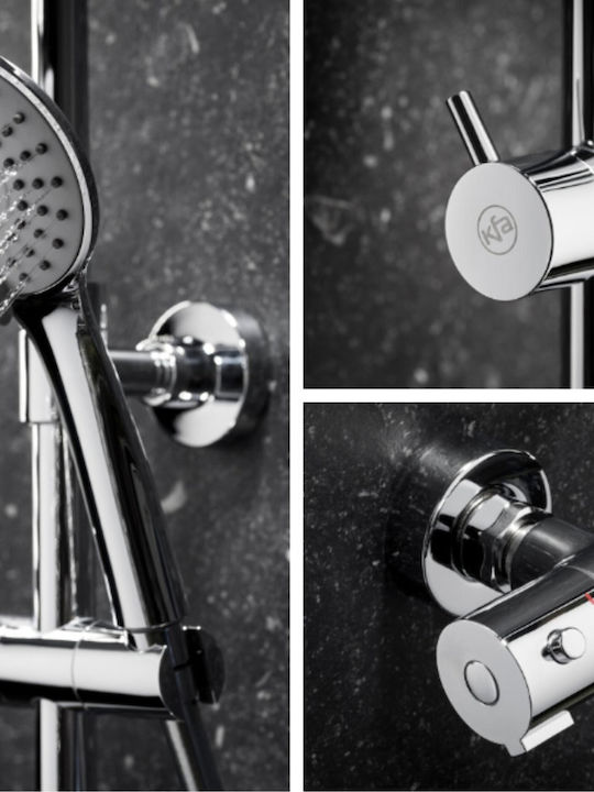 KFA Adjustable Shower Column with Mixer Black