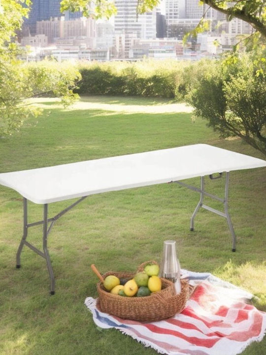 Metal Masa Catering pentru spații exterioare Pliabil Alb 244x76x74buc