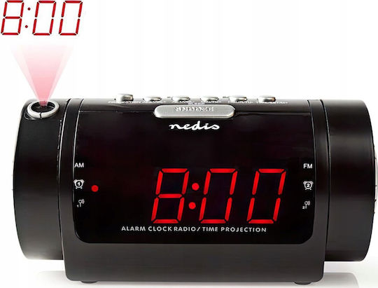 Nedis Масов Дигитален Часовник LED с Будилник и Радио Черен CLAR005BK