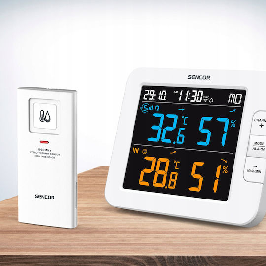 Sencor SWS 8600 Ασύρματος Μετεωρολογικός Σταθμός Ψηφιακός Επιτραπέζιος