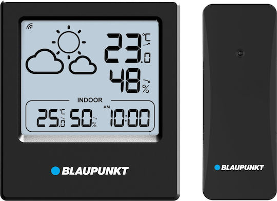 Blaupunkt WS15BK Ασύρματος Μετεωρολογικός Σταθμός Ψηφιακός Επιτραπέζιος Μαύρος