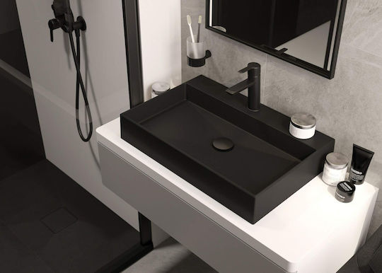 Deante Rechteckig Keramik Dusche x80cm Schwarz