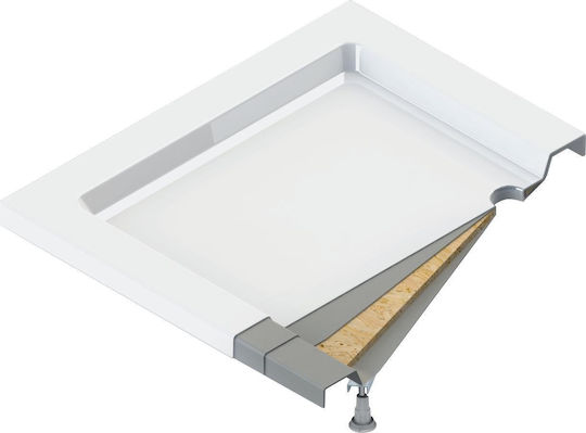 Deante Ορθογώνια Ακρυλική Ντουζιέρα 80x90cm Λευκή