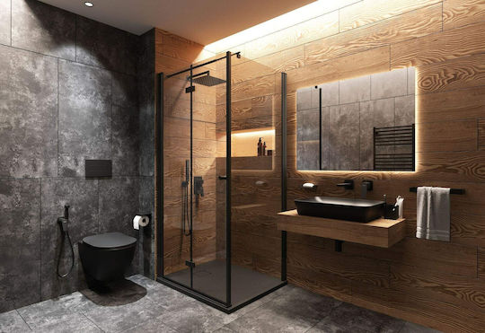 Deante Rectangulară Granită Duș 100x80cm Neagră