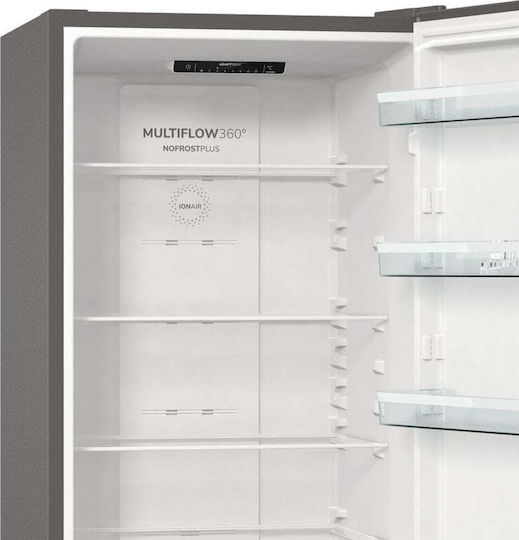 Gorenje Combină frigorifică 331lt Total NoFrost Î200xL60xA59.2cm. Inox NRK6202EXL4