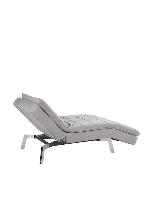 Beliani Sezlong In Light Grey Velvet Loiret