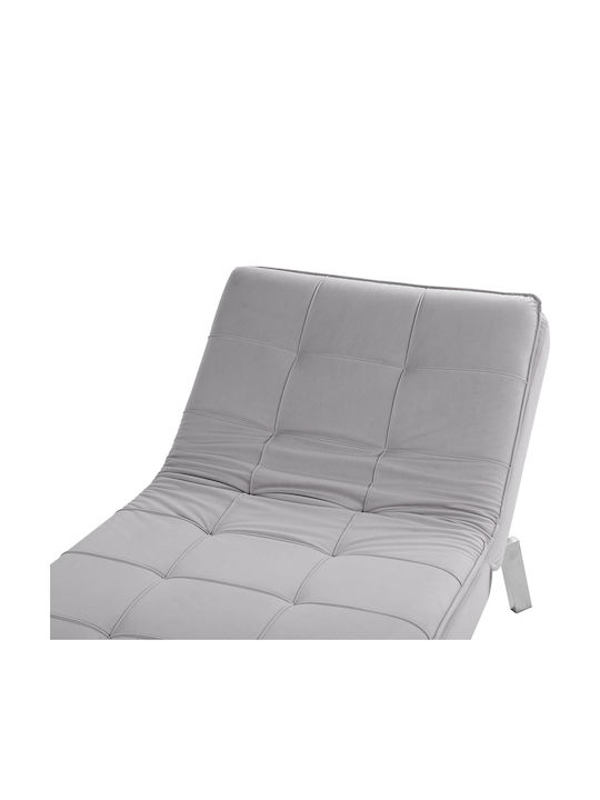 Beliani Sezlong In Light Grey Velvet Loiret