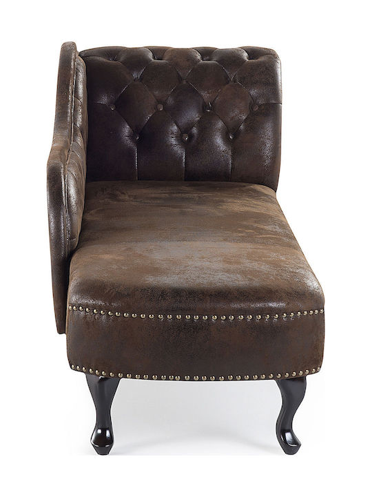 Beliani Sezlong In Eco-friendly Leather Right Nimes Brown