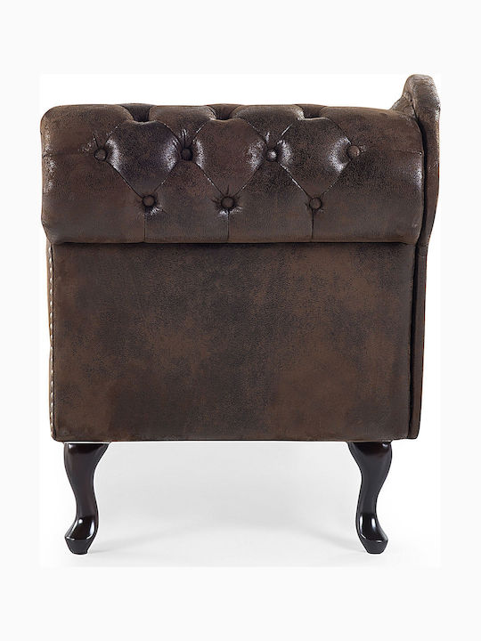 Beliani Sezlong In Eco-friendly Leather Right Nimes Brown
