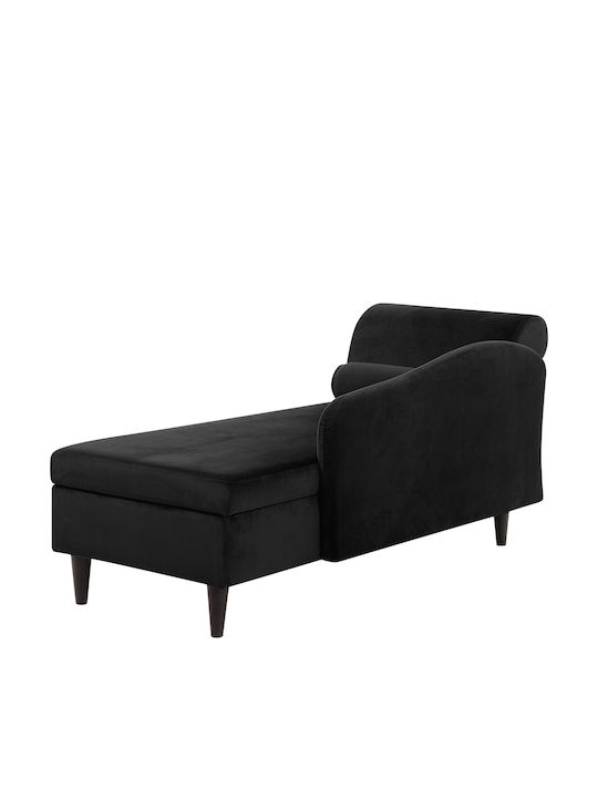 Beliani Velvet Chaise Longue Left Black Luiro