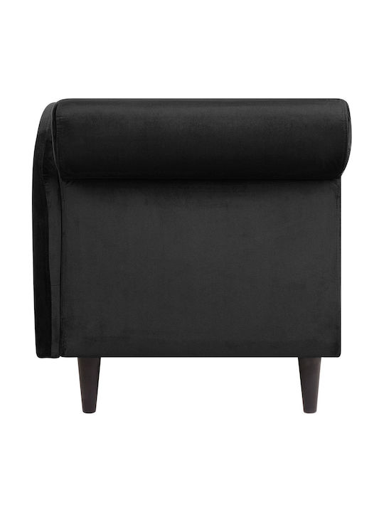 Beliani Velvet Chaise Longue Left Black Luiro