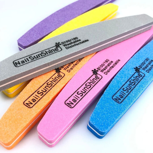 Set Of 10 Double-Sided Banana Nail Buffer Files 100/180