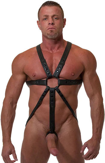 665 Leather Ανδρικό Εσώρουχο Jockstrap Μαύρο